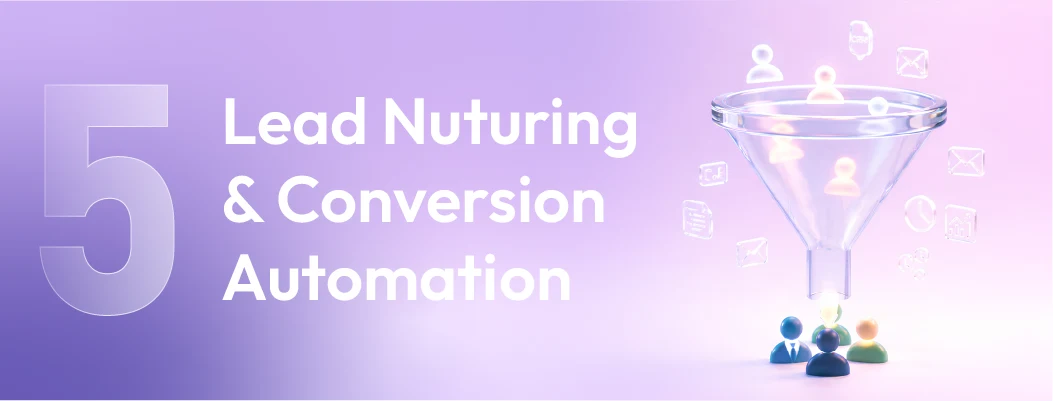 Digital sales funnel visualization representing lead nurturing and conversion automation for marketing workflows.