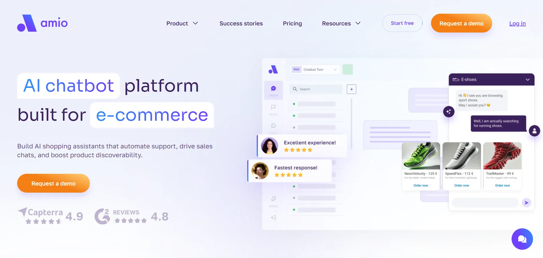 Illustration showing Amio unified messaging platform helping teams manage customer conversations across chat, email, and messaging channels.