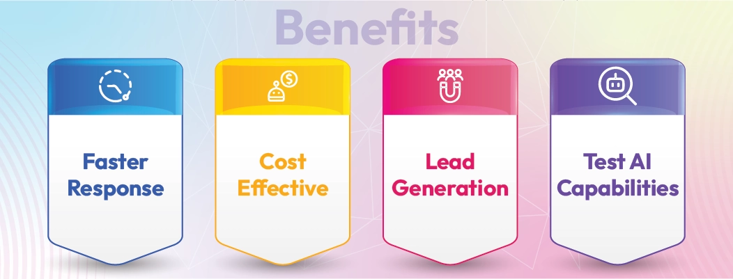 Advantages of free AI chatbots like faster response times, cost-effective automation, and lead generation.