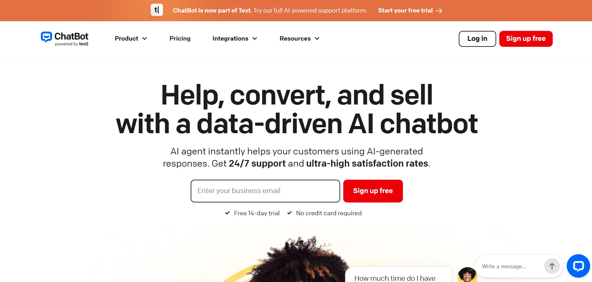 Illustration showing ChatBot AI-powered conversation builder enabling businesses to design automated chat workflows for customer support.