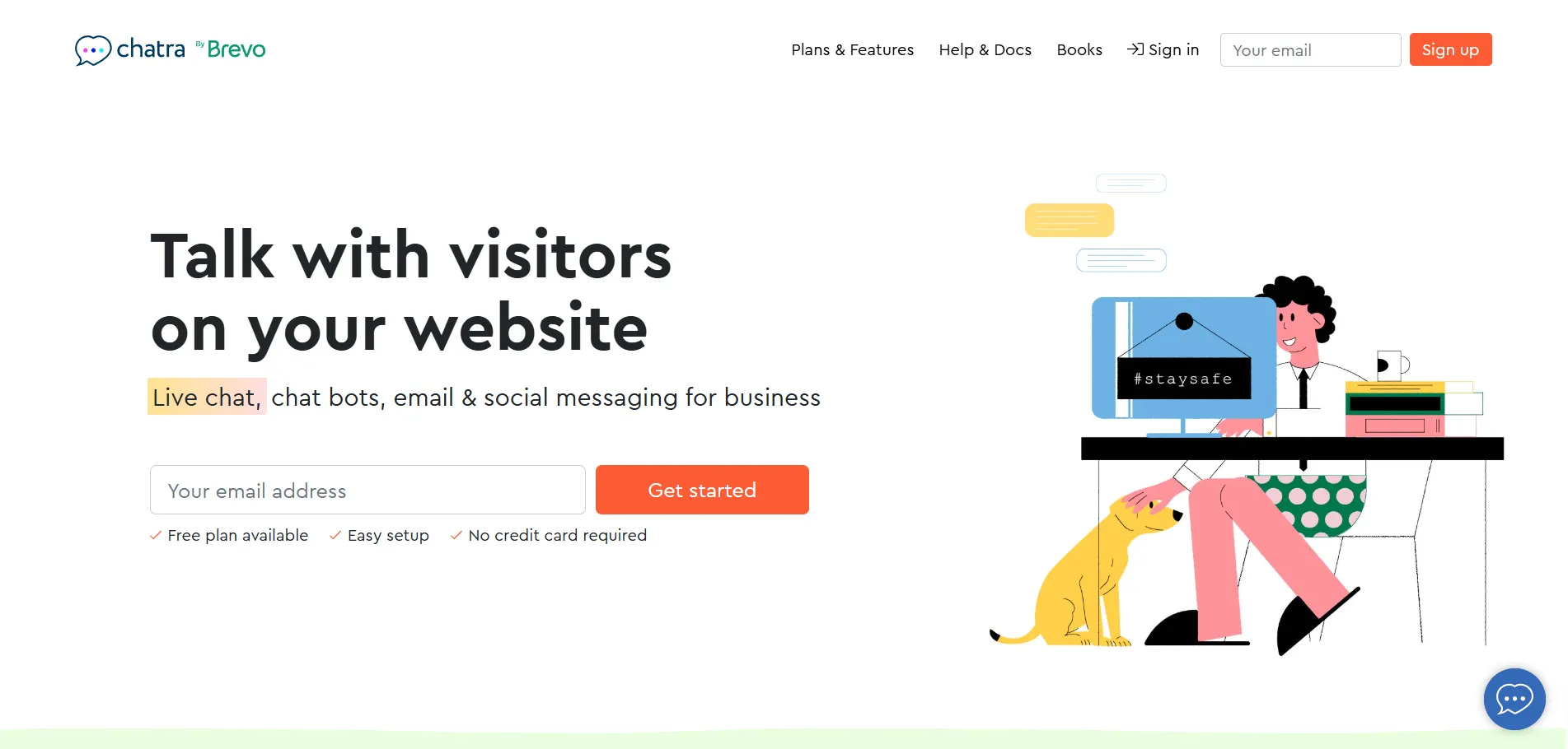 Illustration showing Chatra platform enabling businesses to manage real-time customer conversations across multiple channels with live chat, messaging, and automation tools.