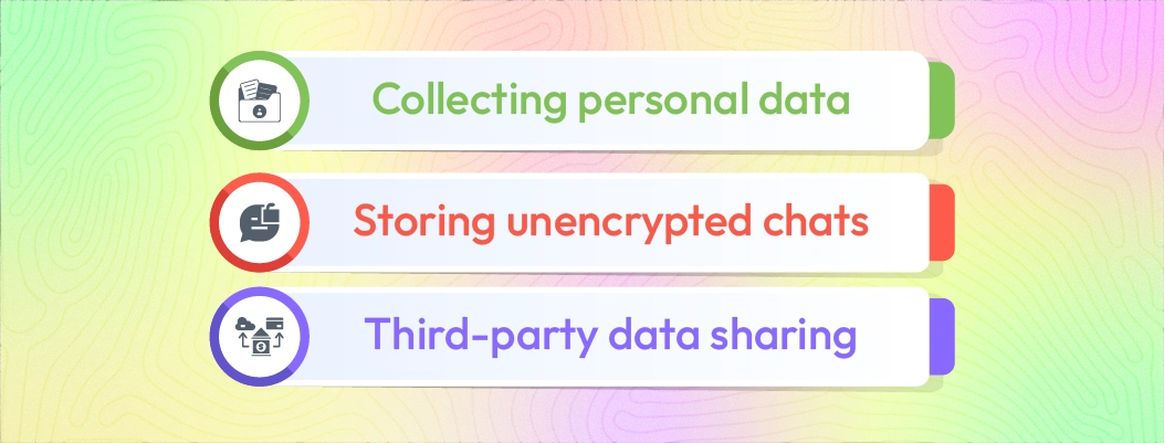 Chatbot risk of violating user privacy