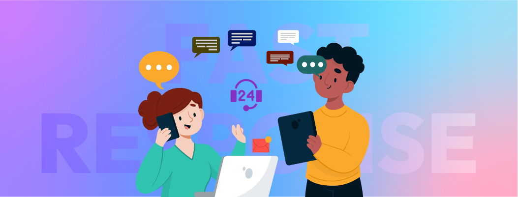 Importance of fast response and availability in ecommerce live chat support.