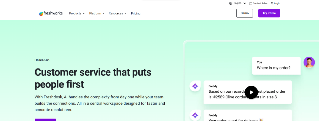 Freshdesk helpdesk software alternative to Zendesk for SMB teams