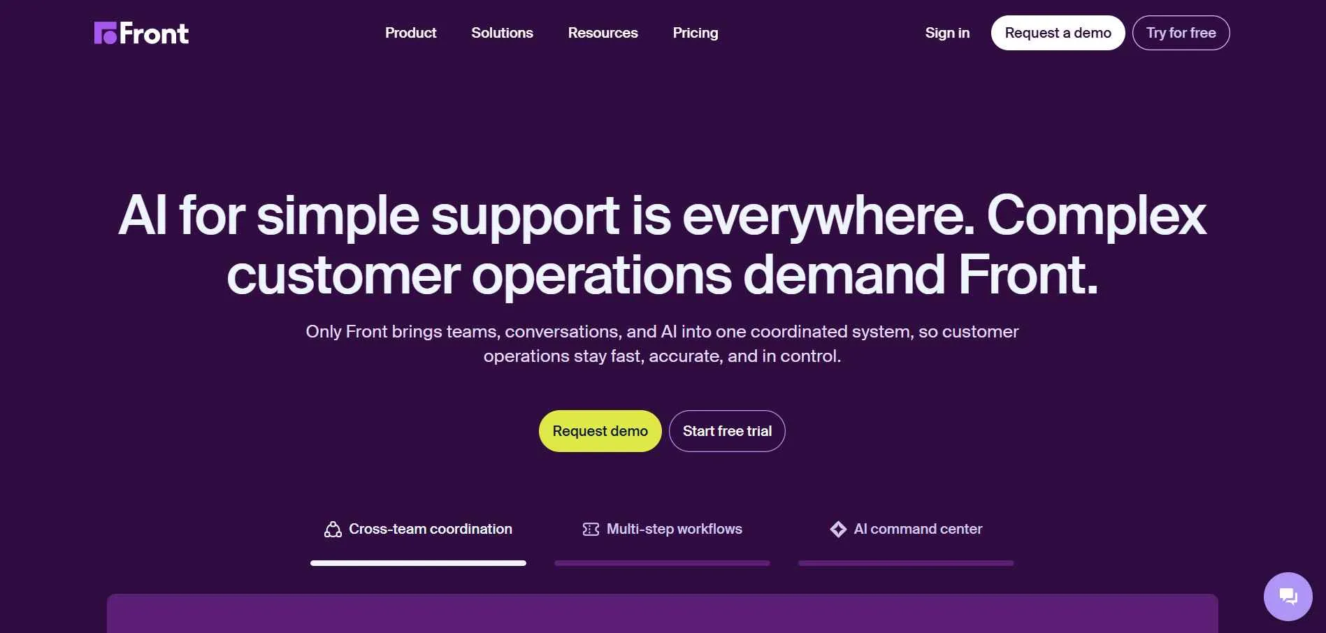 Illustration showing Front multichannel inbox platform enabling teams to collaborate on emails, messages, and customer support conversations.