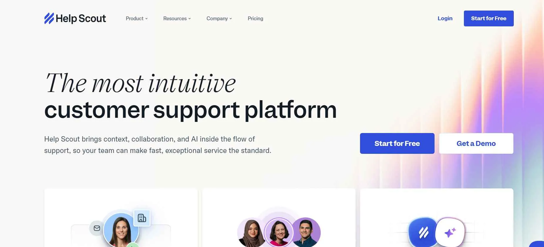 Illustration showing Help Scout customer-centric email helpdesk platform helping teams manage support emails and improve customer experience.