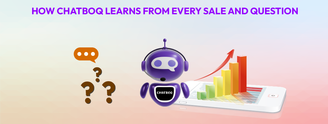 Flowchart of Chatboq turning each customer question into actionable insights for sales and support optimization.