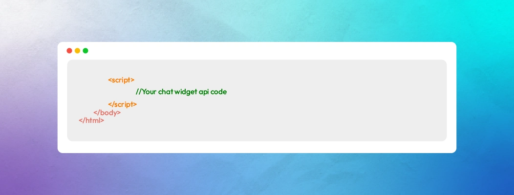 Steps for manually installing a live chat widget by adding JavaScript code to your website.