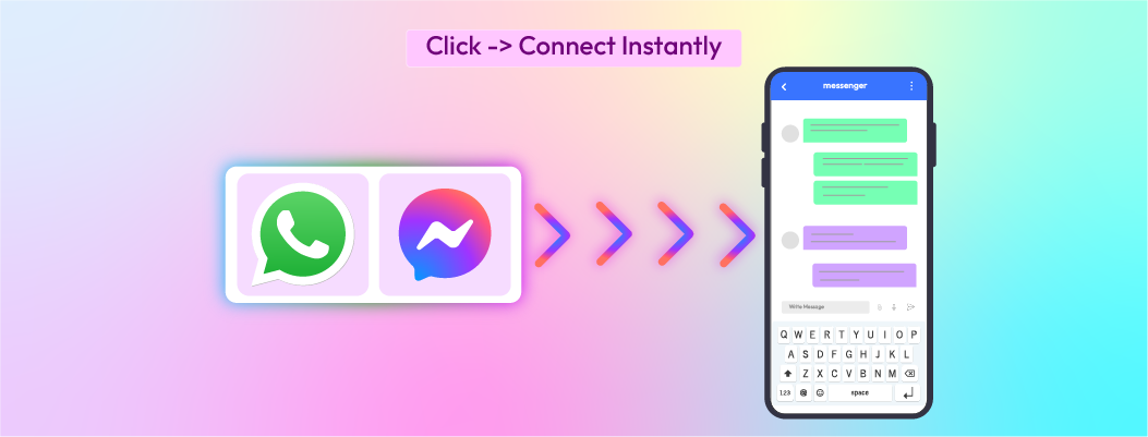 Chat button integration with WhatsApp or Messenger apps.
