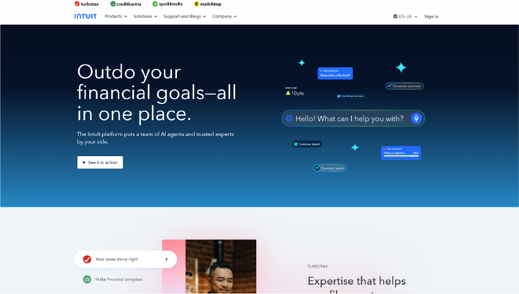 Intuit finance-integrated customer support workflow platform alternative to Intercom