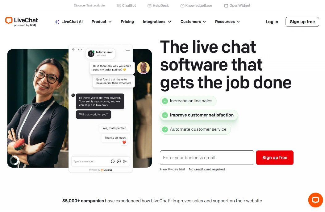 op live chat tools compatible with CRM integration like ChatBoq, Tidio, LiveChat.