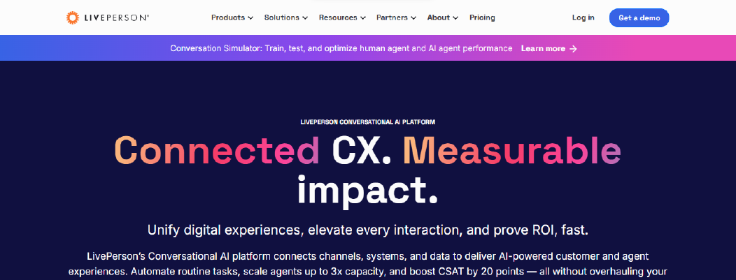 LivePerson enterprise AI messaging system with NLP and sentiment analytics