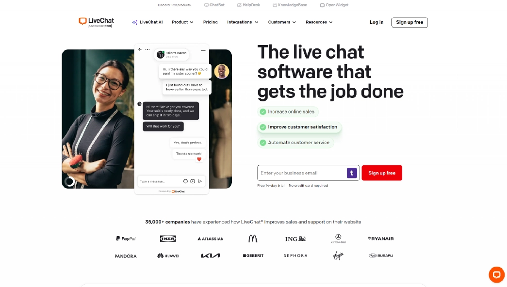 LiveChat plugin for WordPress providing professional-grade live support and detailed analytics.