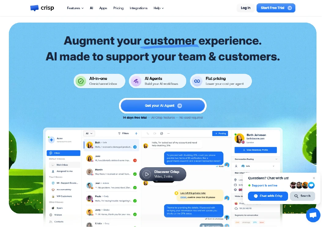 List of the best Free Chat Widgets in 2025, including Chatboq, Tidio, HubSpot, Crisp, JivoChat, and Tawk.to
