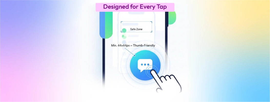 Ensure chat button is mobile-friendly and accessible to all users.
