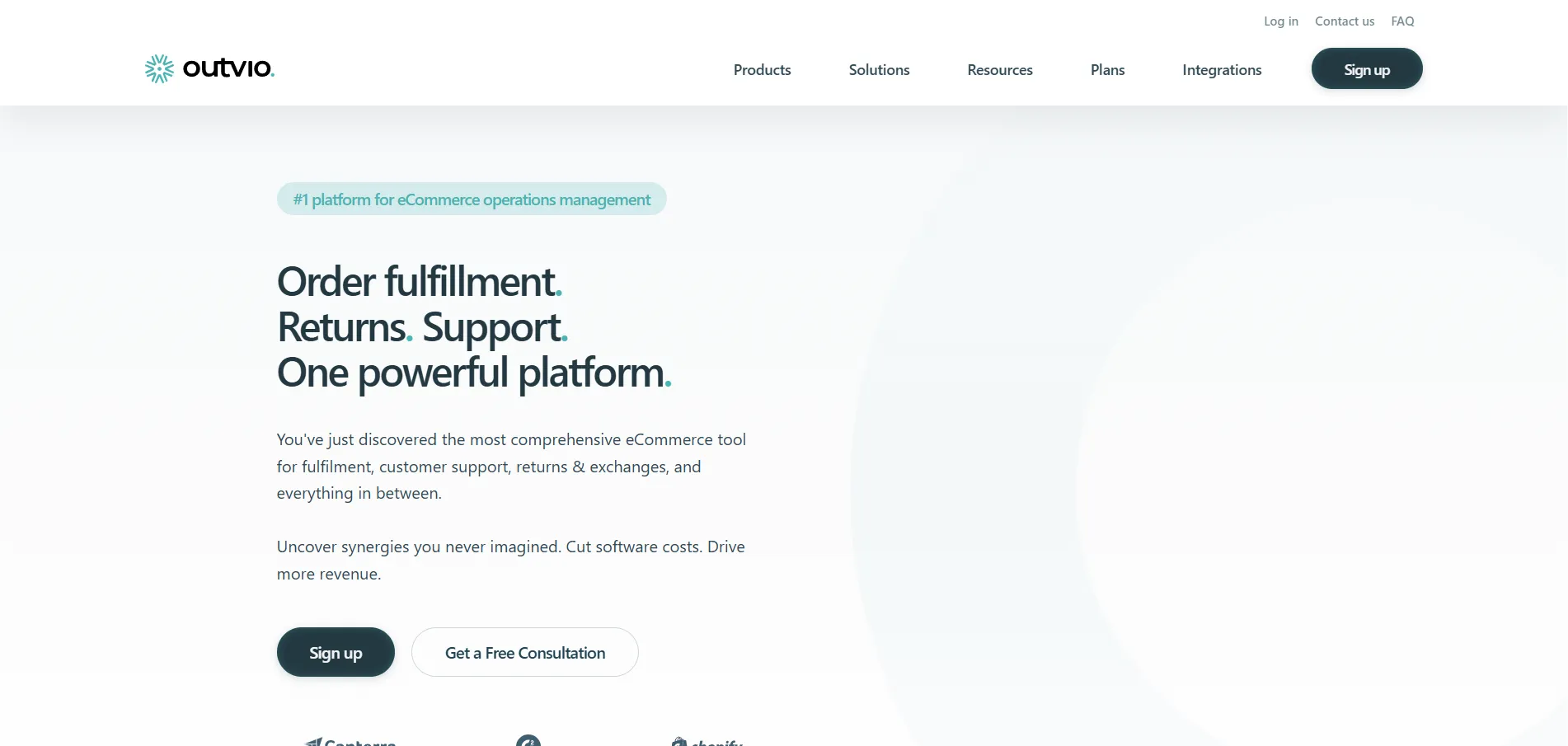 Illustration showing Outvio streamlining post-purchase operations with automated shipping, tracking, and returns management for ecommerce businesses.