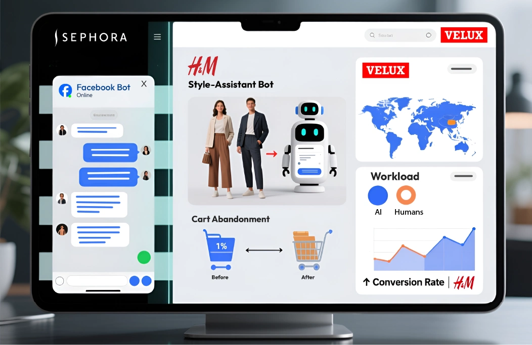 Case studies showing ecommerce success using AI sales chatbots to increase conversions and AOV