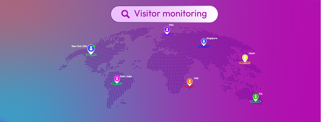 Visual of Chatboq platform monitoring real-time website visitors and initiating proactive live chat to capture leads.