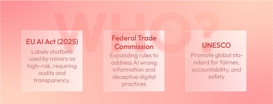 Illustration of AI regulators and policies responding to Meta AI chatbot controversy