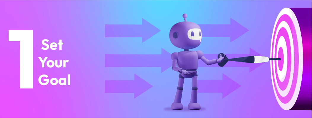 Ecommerce business owner selecting chatbot goals for sales support and engagement