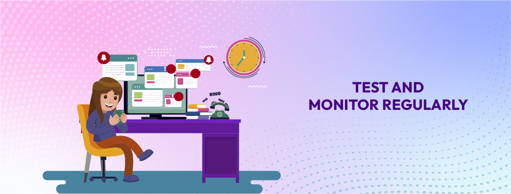 Customer support team testing and monitoring live chat performance, triggers, and mobile compatibility.