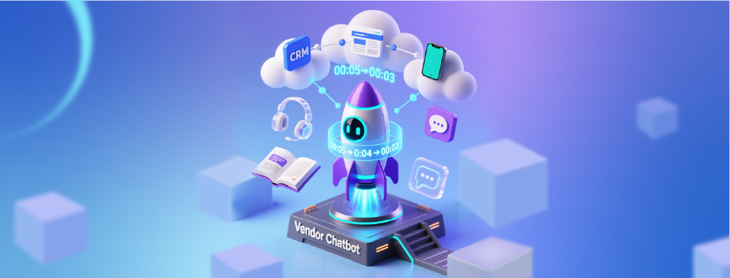 Vendor chatbot SaaS platform dashboard showing cloud deployment, managed AI, and third-party integrations