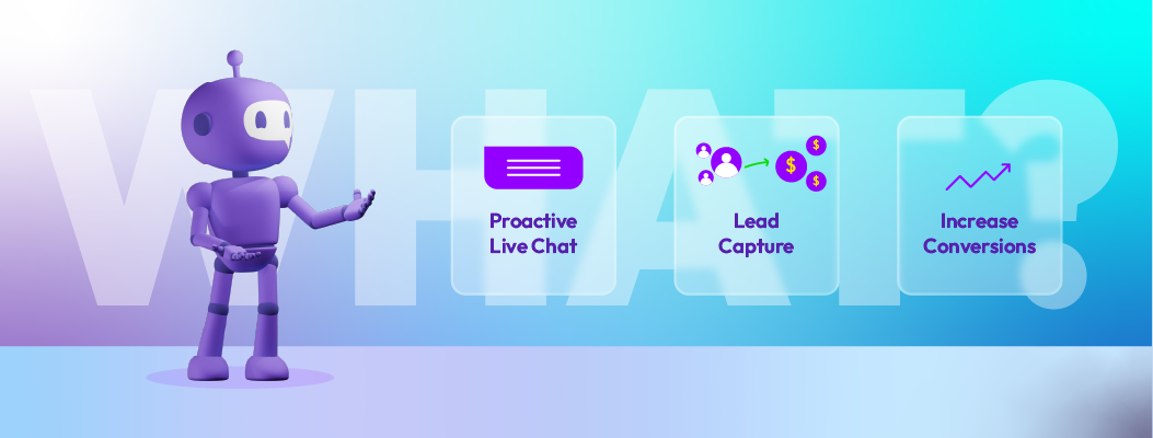 Lead generation chatbot engaging users in real-time, capturing and qualifying leads, integrating with CRM, and available 24/7."