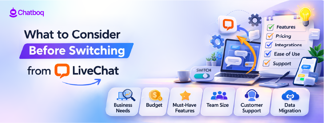 LiveChat migration checklist covering chat transcript export, automation rebuild, CRM integration mapping, SLA setup, and pricing review