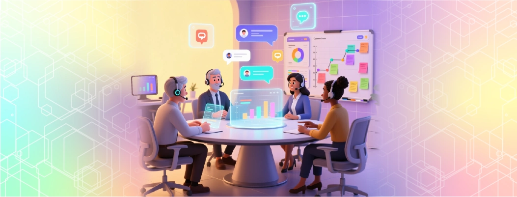 Support agents coordinating and sharing context using collaboration features