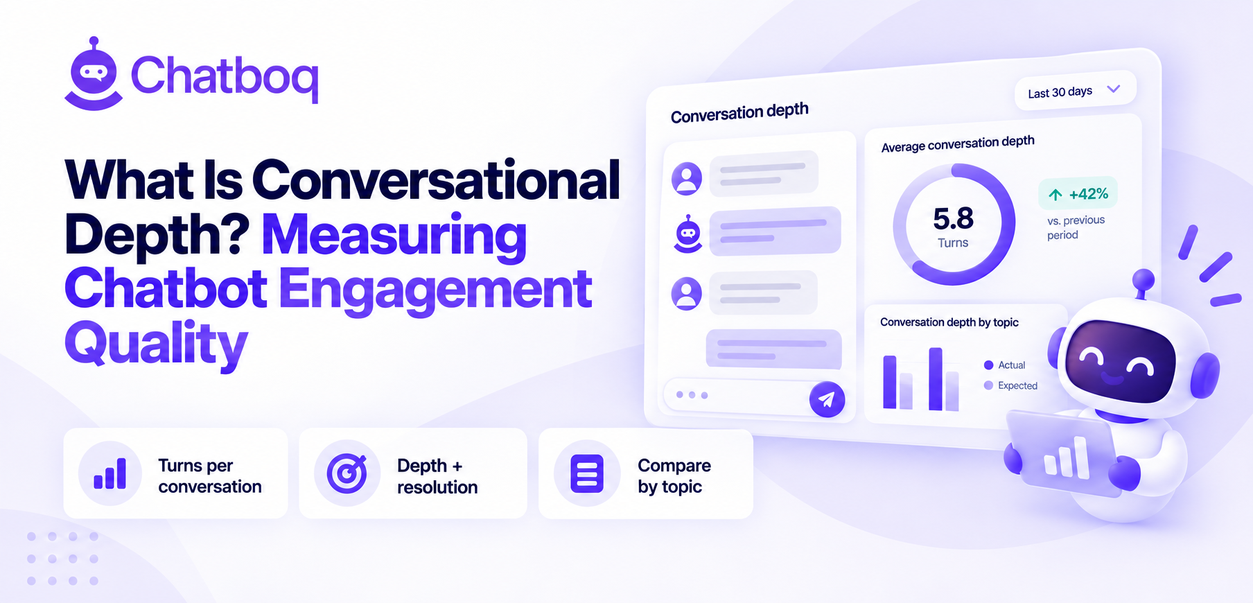 A chart comparing expected and actual conversation depth across flows