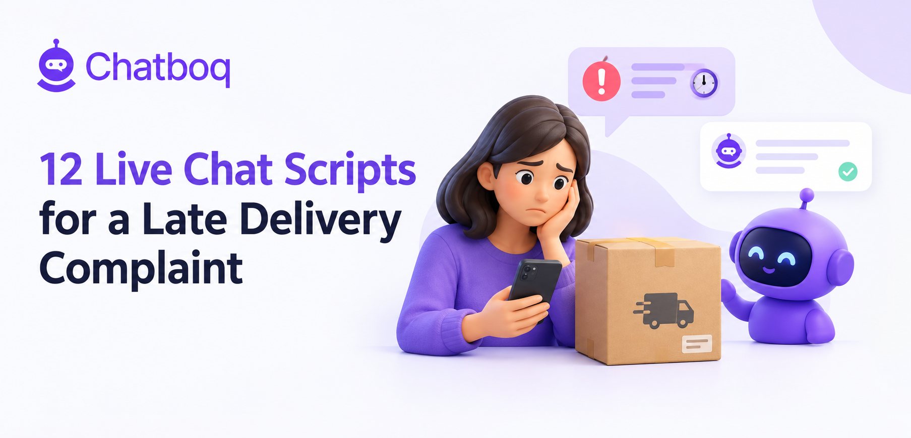 A chat conversation acknowledging a late delivery and offering a remedy