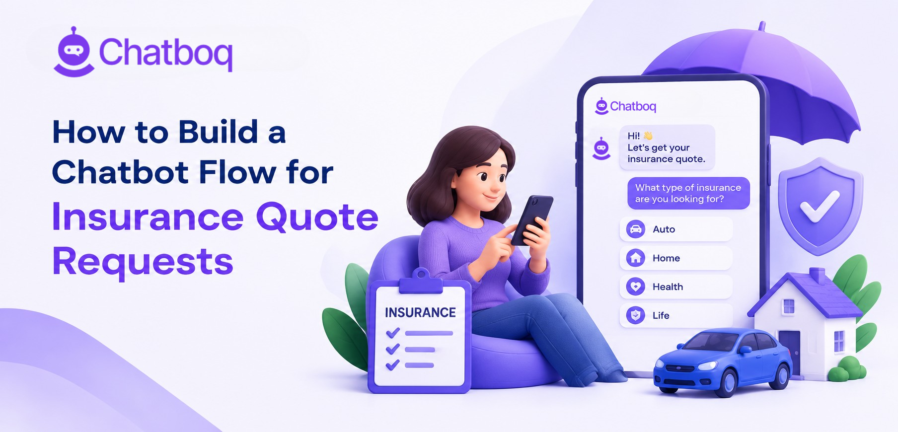 A chat window collecting risk details for an insurance quote