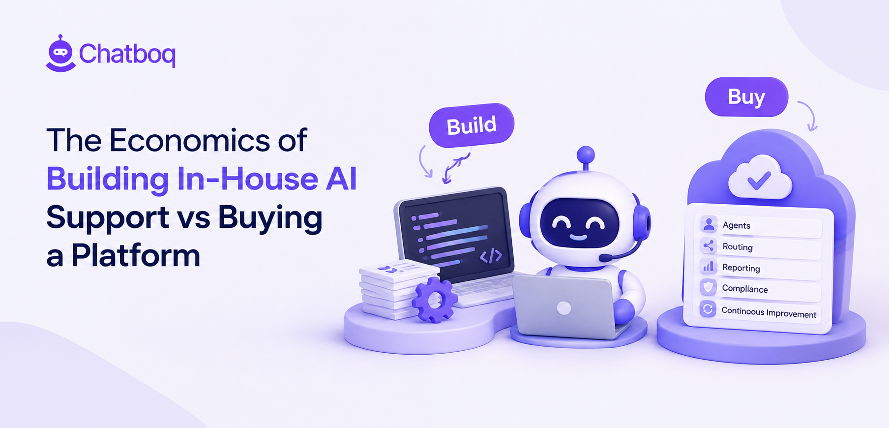A comparison of build and buy cost categories over a multi-year period