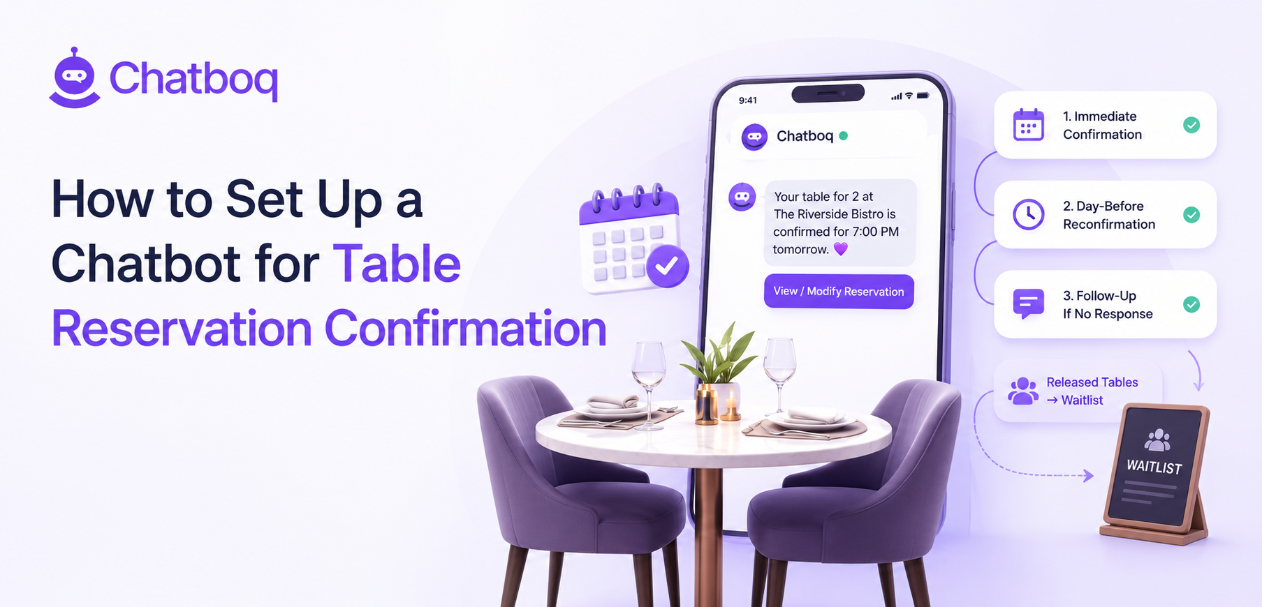 A day-before reservation reconfirmation with one-tap confirm and cancel