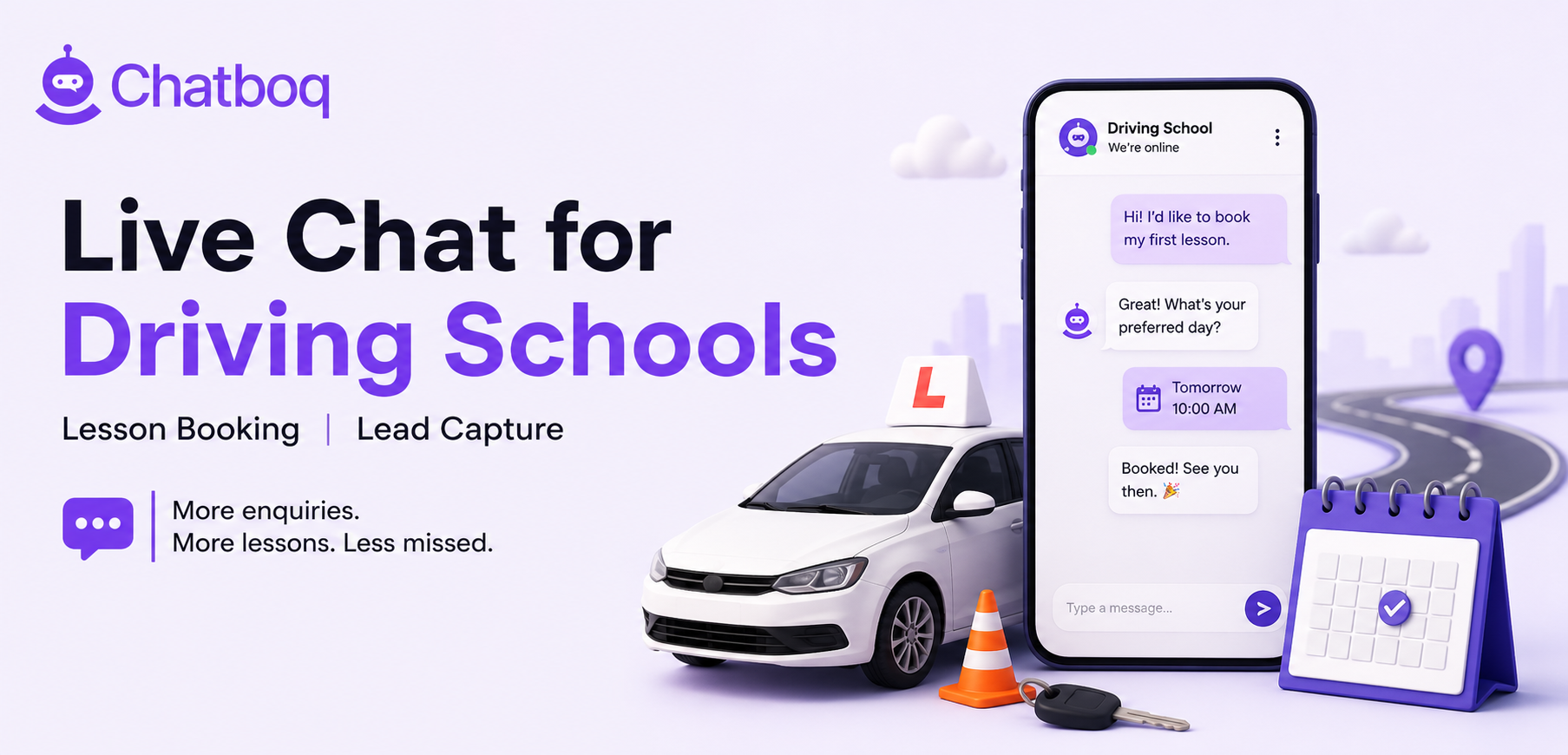 Live Chat for Driving Schools: Lesson Booking and Lead Capture