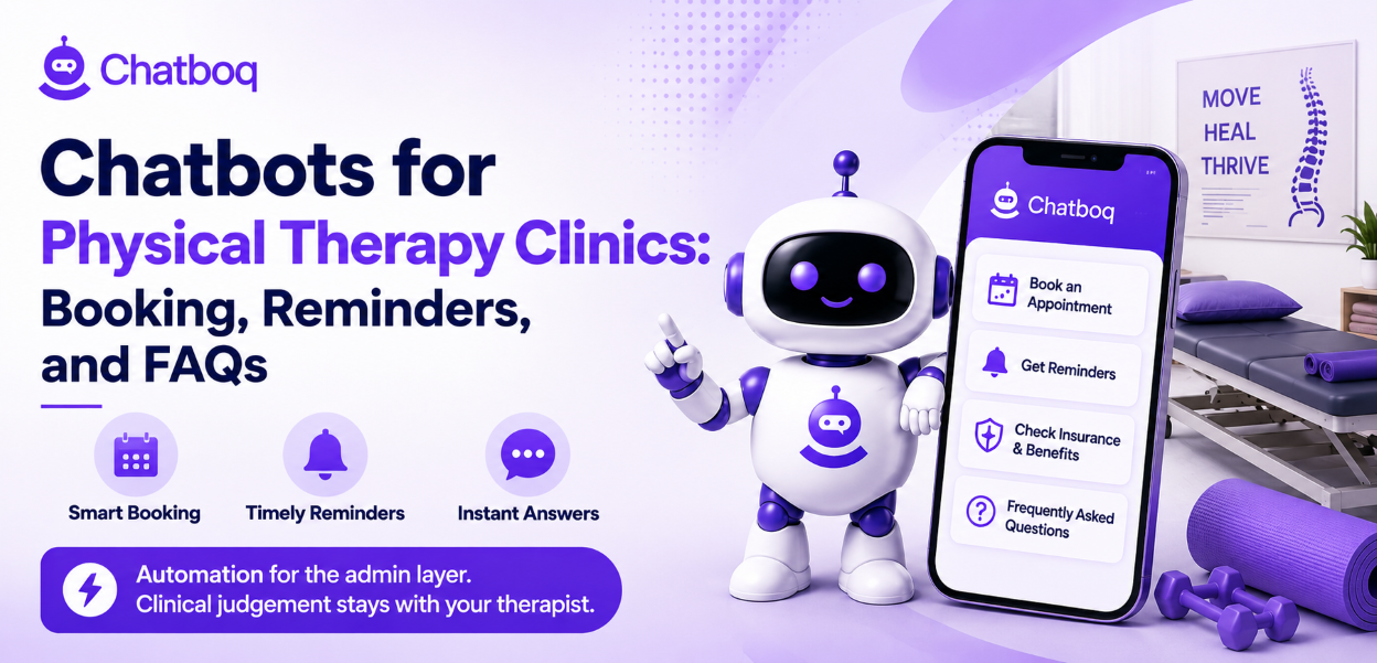 A physical therapy clinic chat window booking a recurring course of appointments