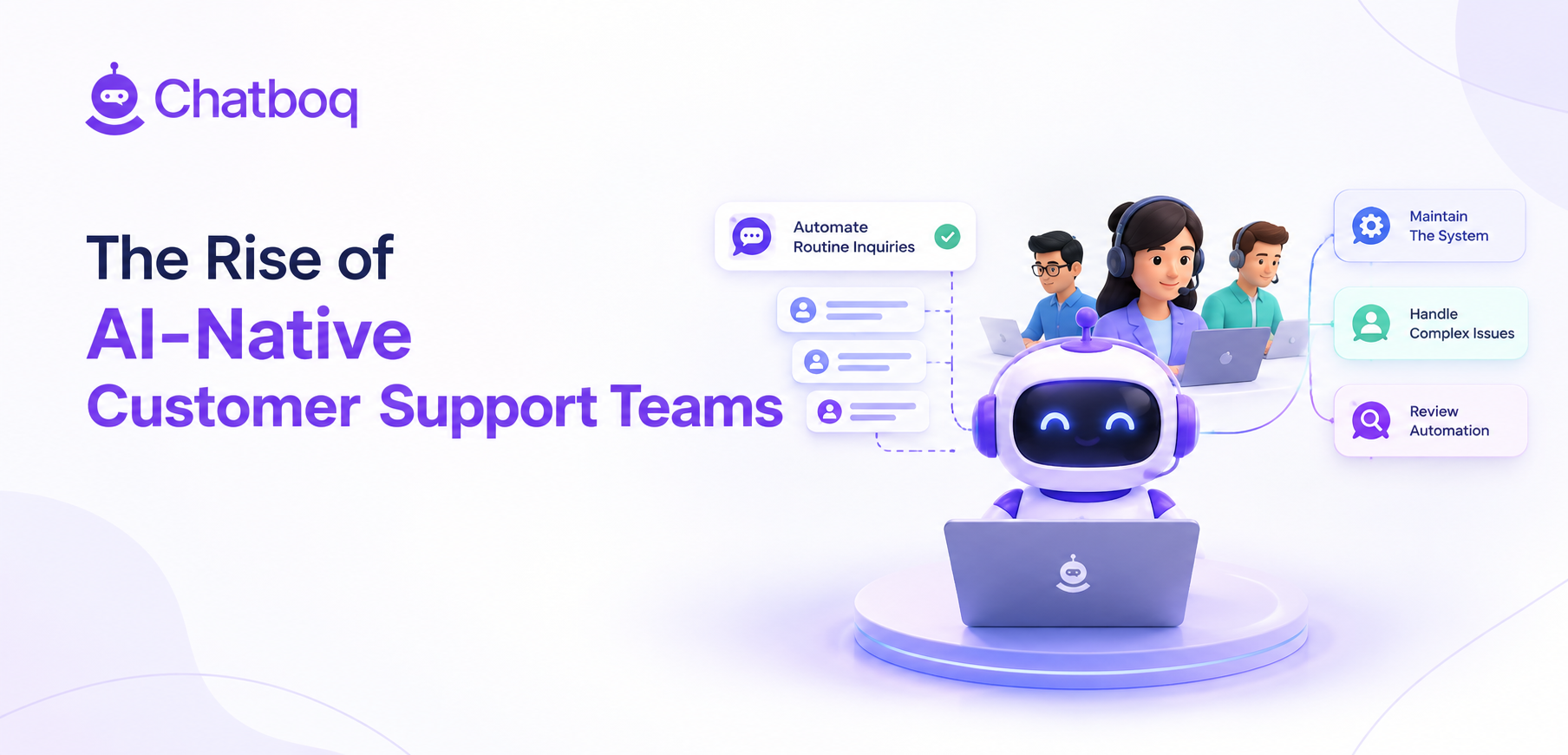 A support team structure showing conversation design and knowledge roles