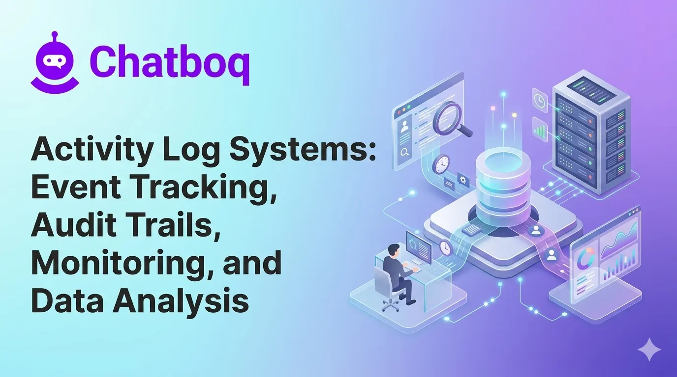 Illustration showing of a professional monitoring data servers and event tracking logs for system audit analysis.