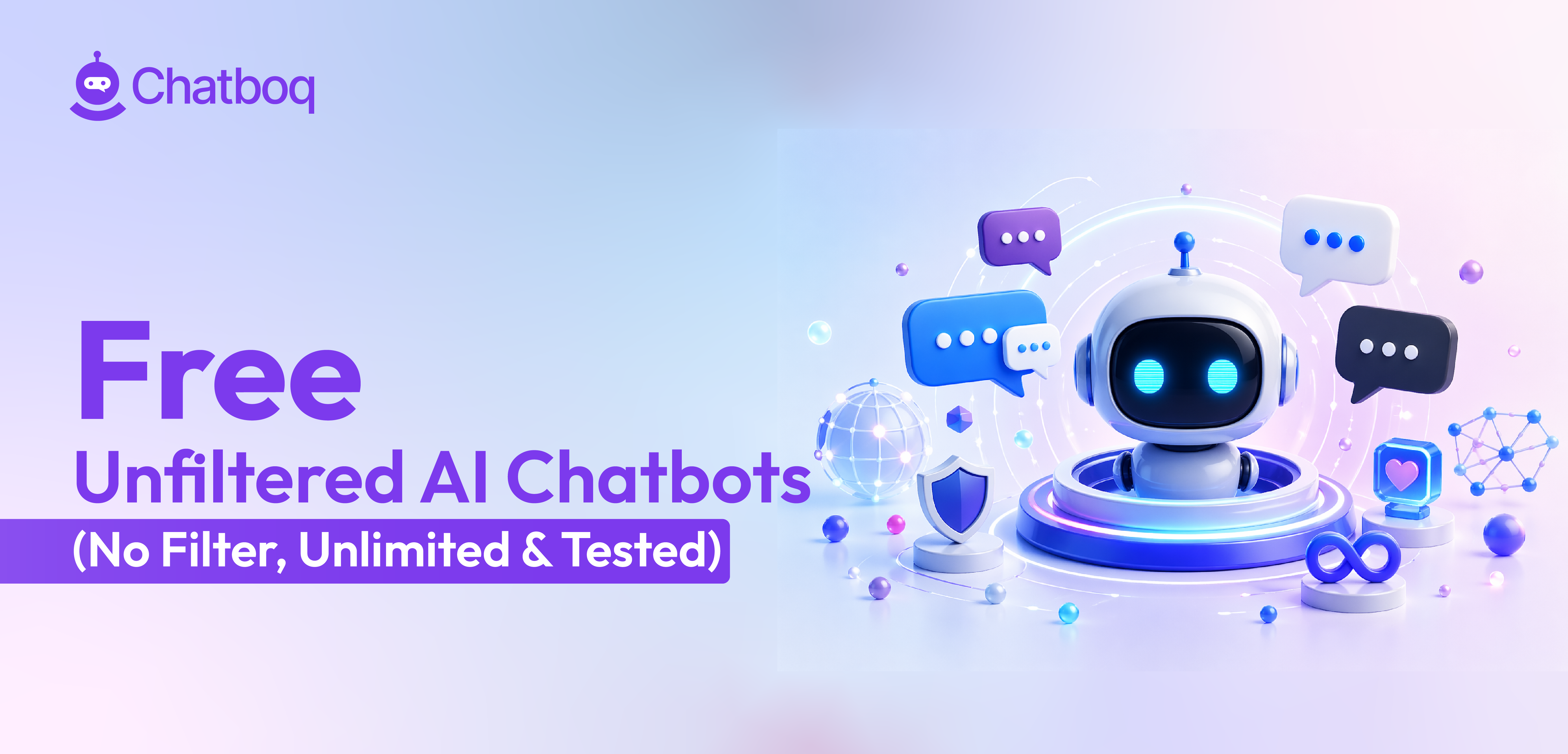 Dashboard showing various unfiltered AI chatbot interfaces with glowing purple and blue accents.