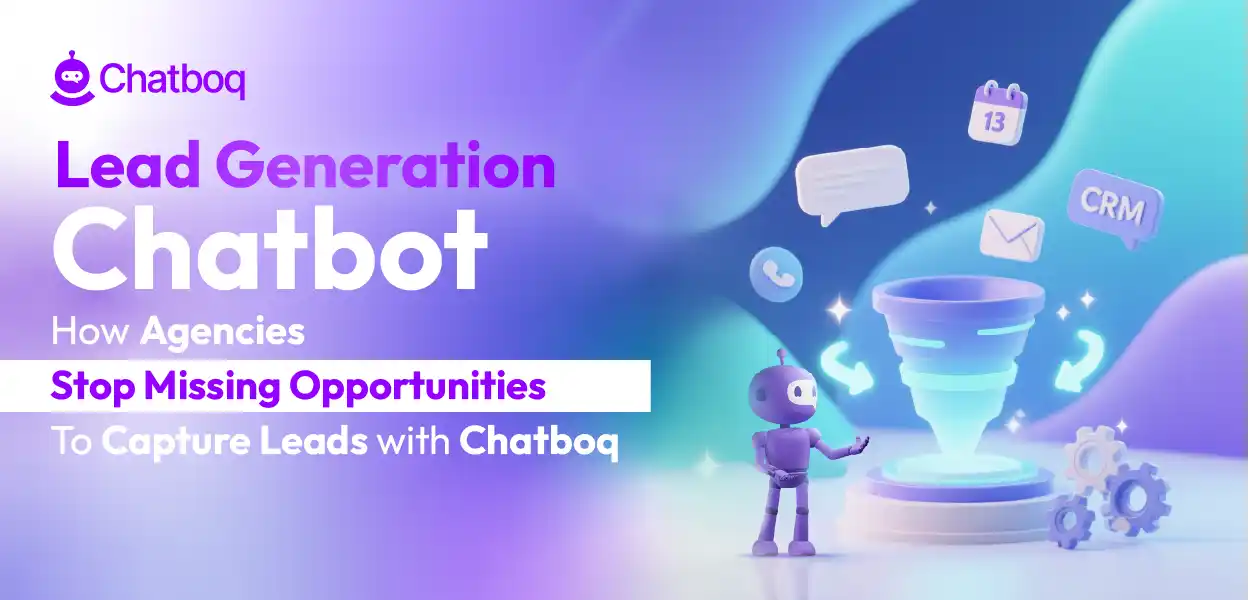AI lead generation chatbot helping marketing agency capture website leads in real time using Chatboq