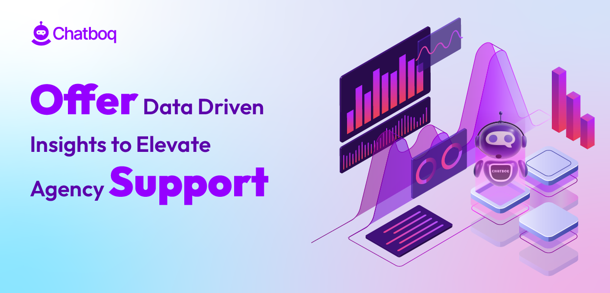 Chatboq dashboard showing data-driven insights for agencies to deliver client-specific support, optimize workflows, and improve customer satisfaction.