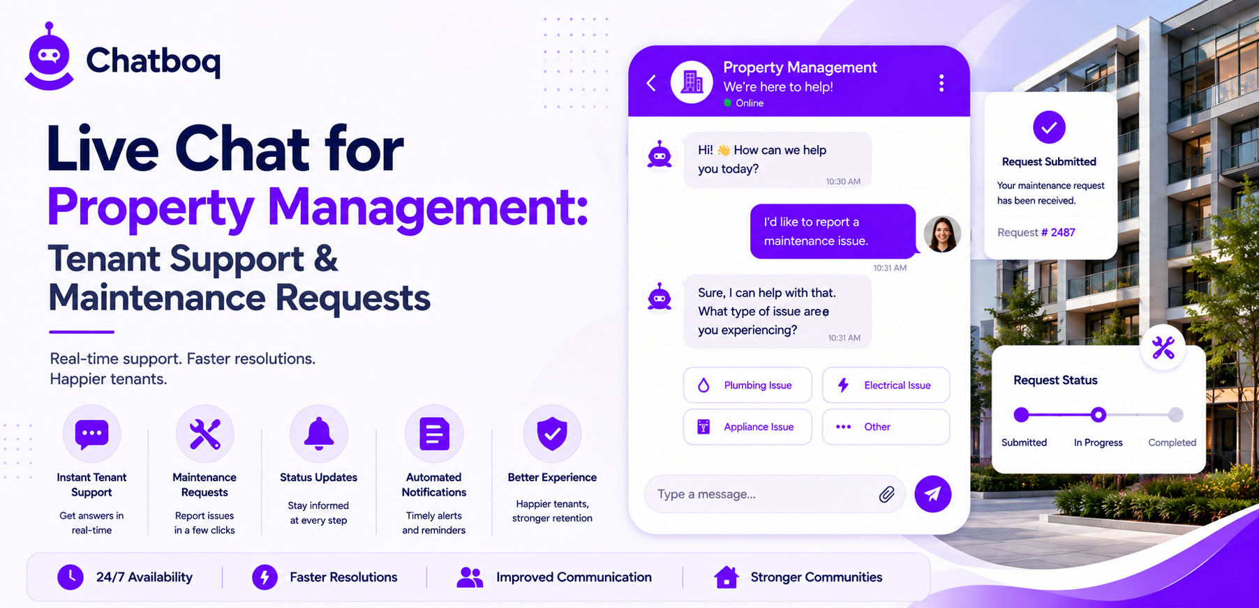 Live Chat for Property Management: Tenant Support & Maintenance Requests