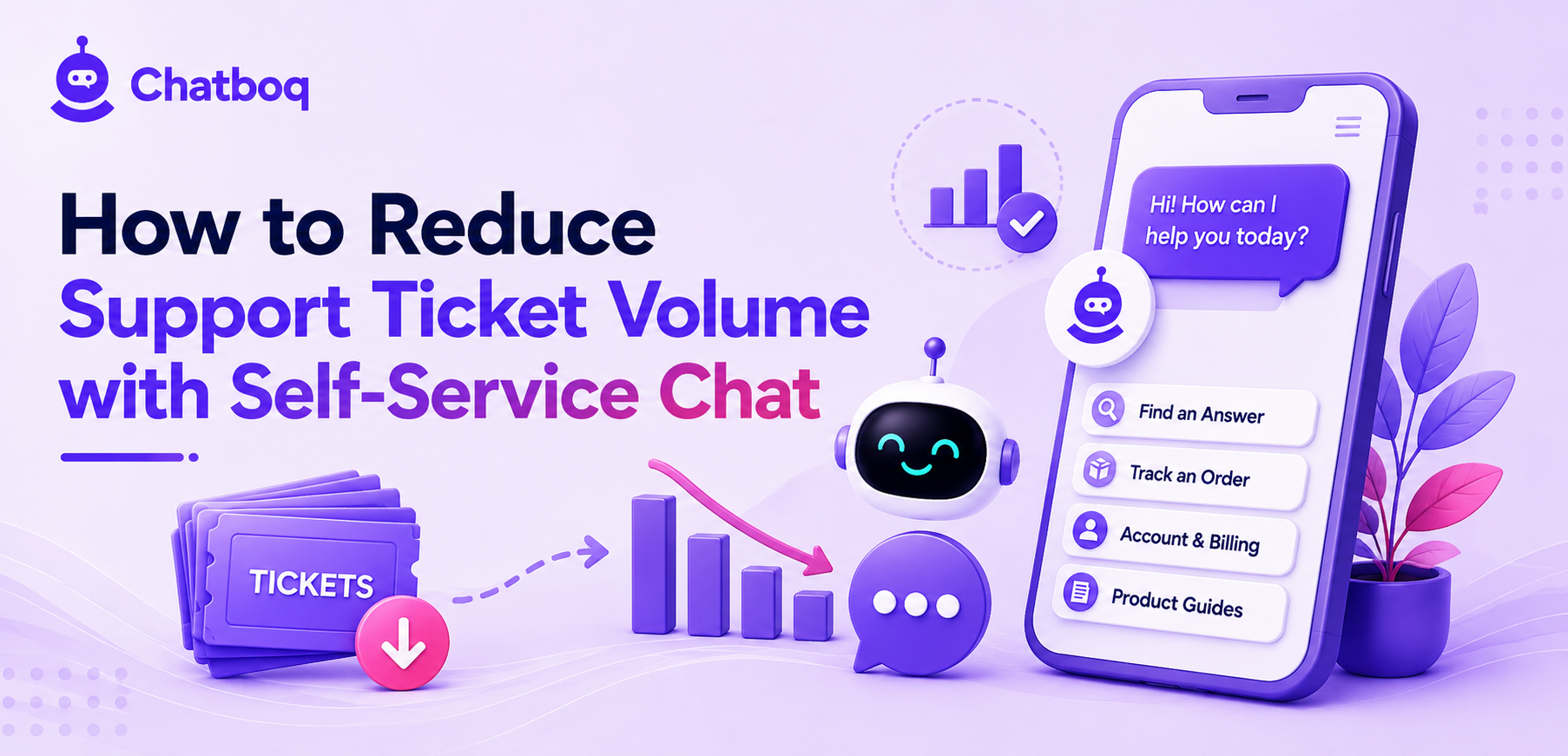 Self-service chat reducing customer support ticket volume