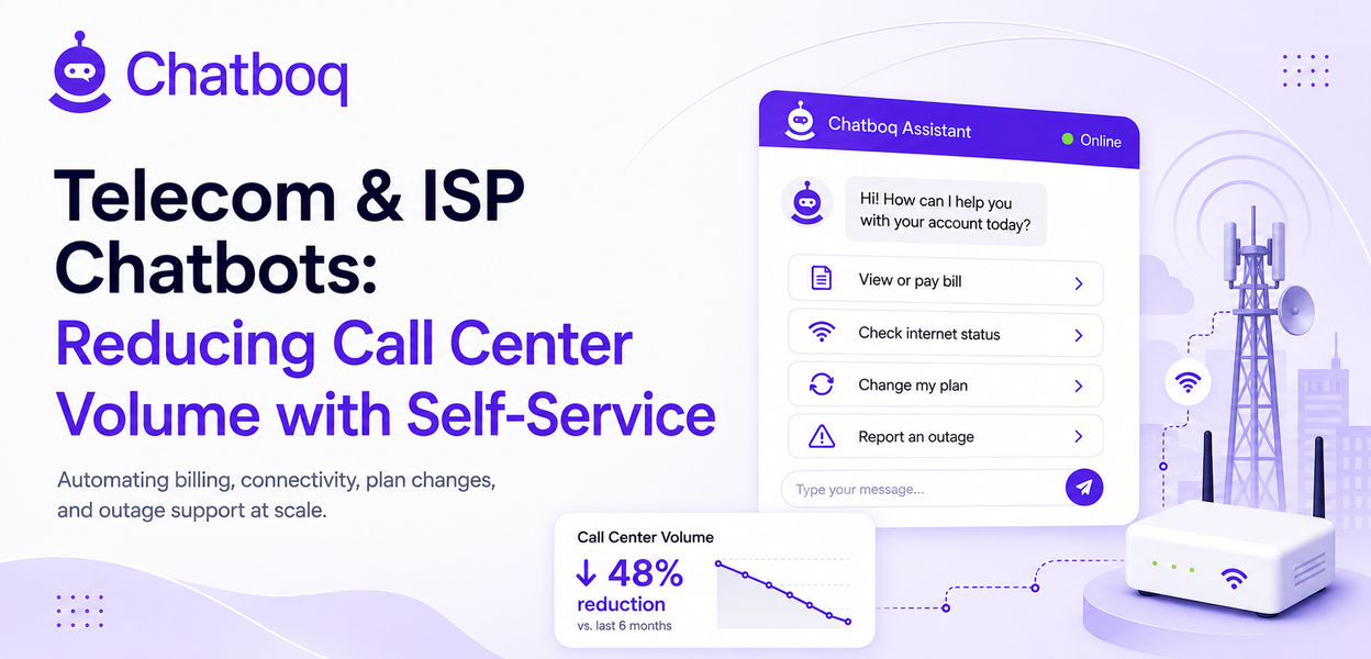 Telecom & ISP Chatbots: Reducing Call Center Volume with Self-Service