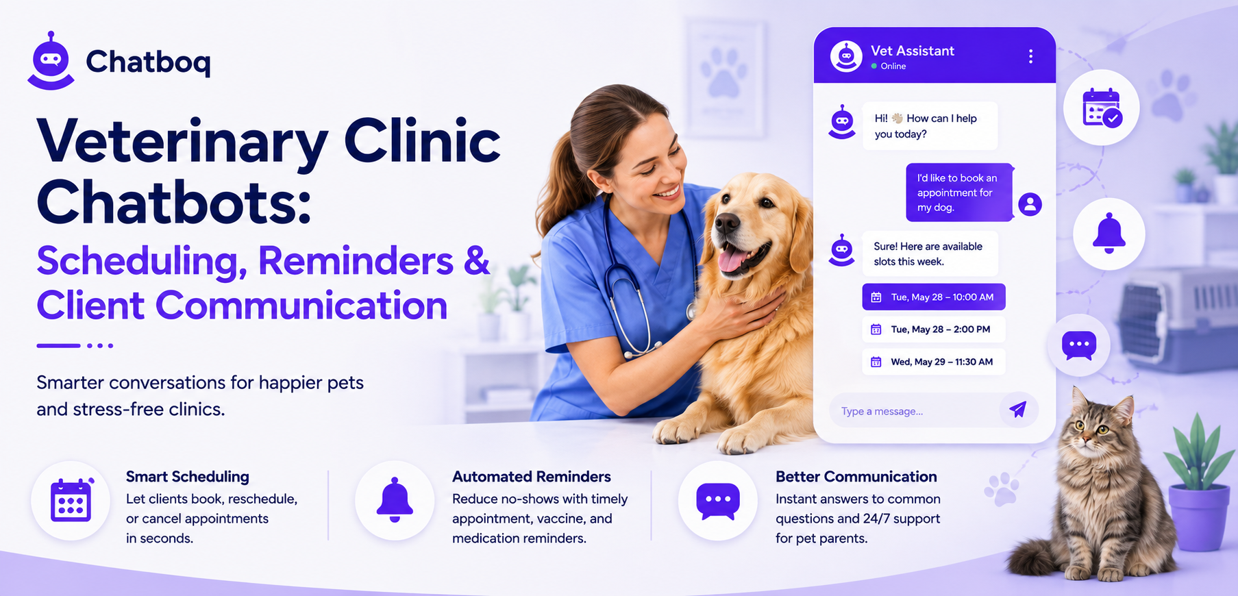 Veterinary Clinic Chatbots: Scheduling, Reminders & Client Communication