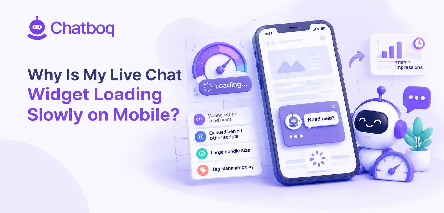 A page load waterfall showing a delayed chat widget script