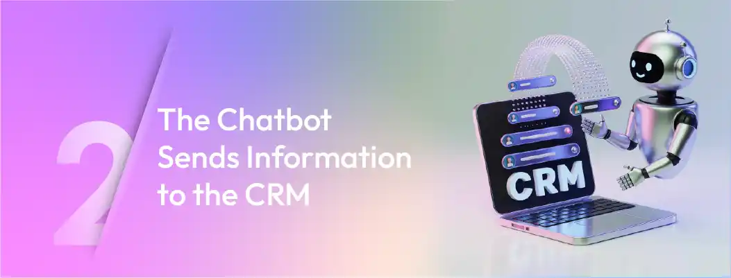 Chatbot sending customer interaction data to CRM for efficient workflow