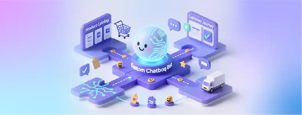 Core service offering: custom ecommerce chatbot development by Chatboq