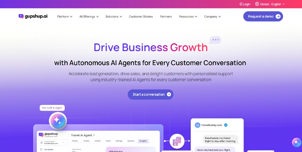 Gupshup WhatsApp automation for conversational commerce
