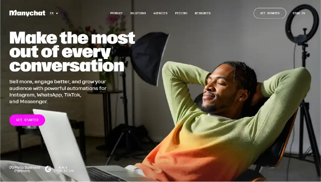 ManyChat chatbot for social commerce on Messenger and Instagram